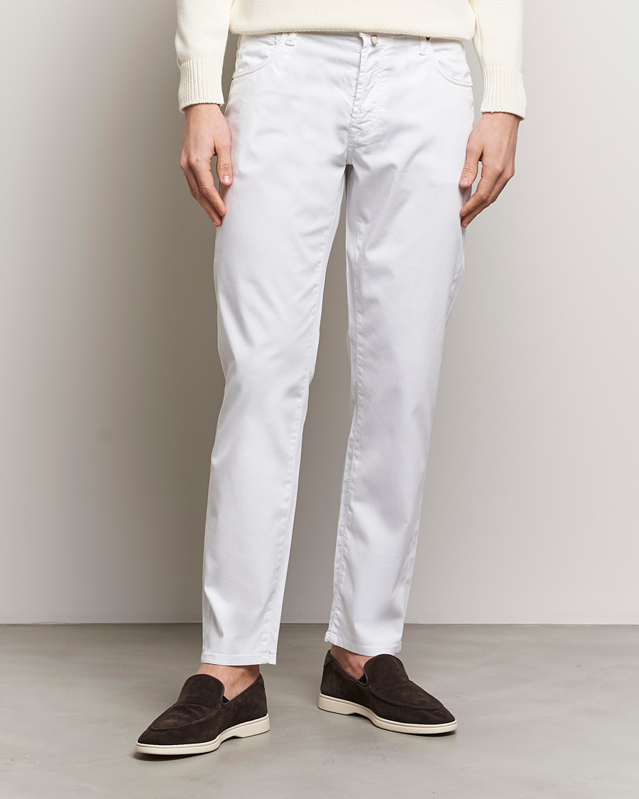 Herre |  | Incotex | 5-Pocket Cotton/Stretch Pants White