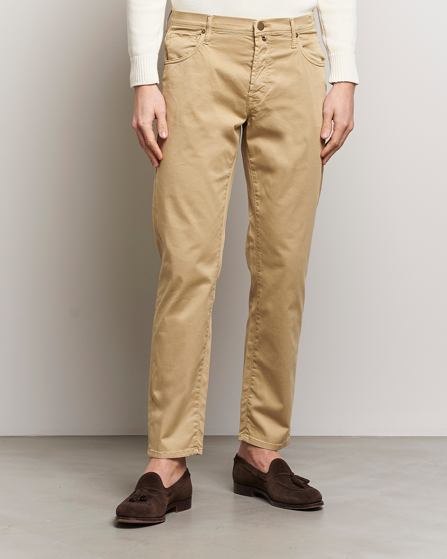 Herre | Incotex | Incotex | 5-Pocket Cotton/Stretch Pants Beige