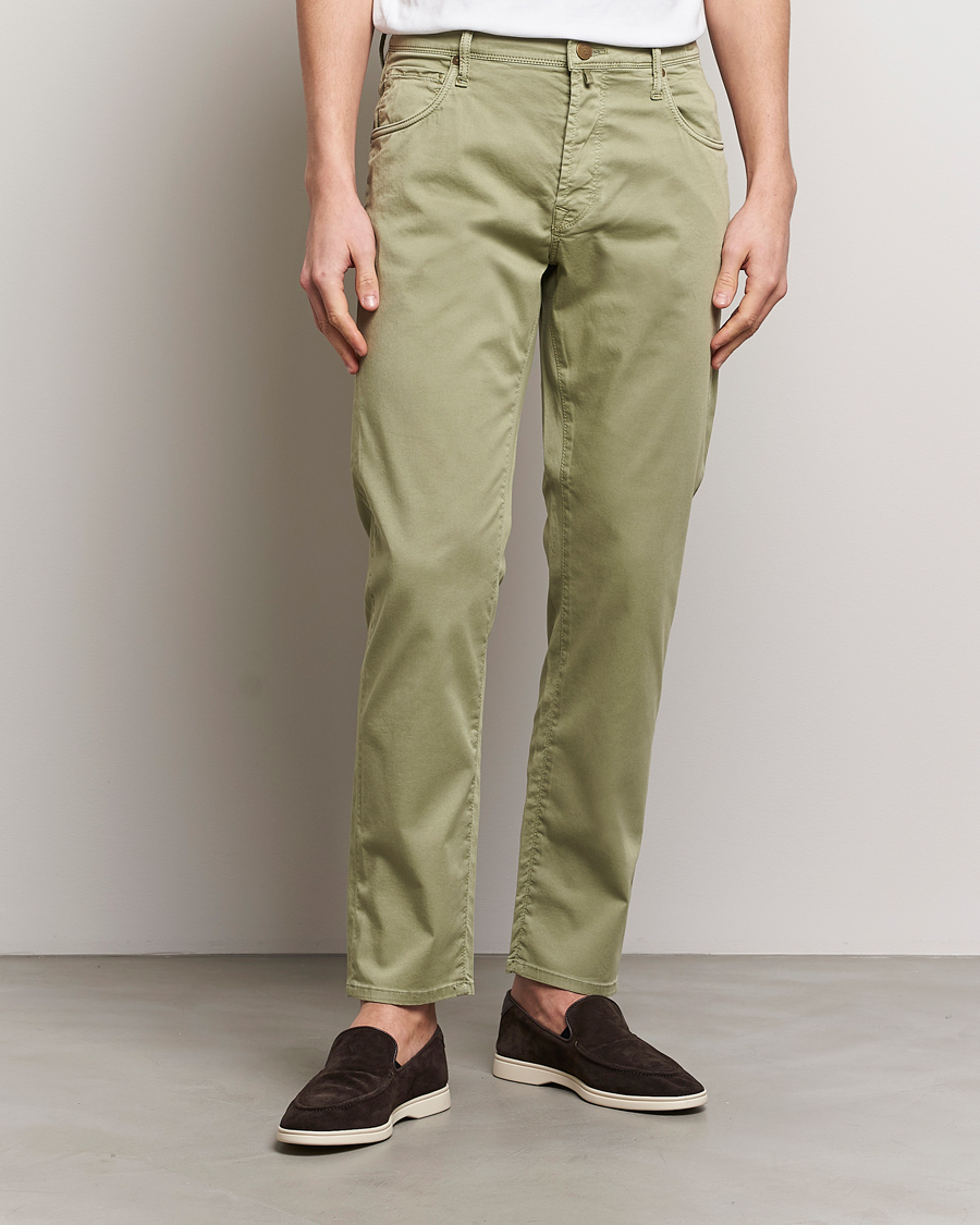 Herre | Italian Department | Incotex | 5-Pocket Cotton/Stretch Pants Sage