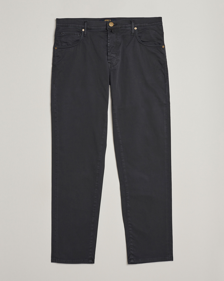 Herre |  | Incotex | 5-Pocket Cotton/Stretch Pants Black