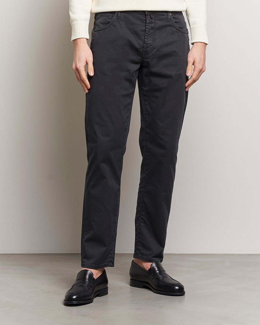 Herre | Bukser | Incotex | 5-Pocket Cotton/Stretch Pants Black