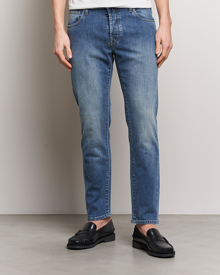 Herre | Afdelinger | Incotex | 5-Pocket Stretch Denim Medium Blue