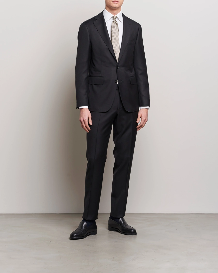Herre | Canali | Canali | Capri Super 130s Wool Suit Black
