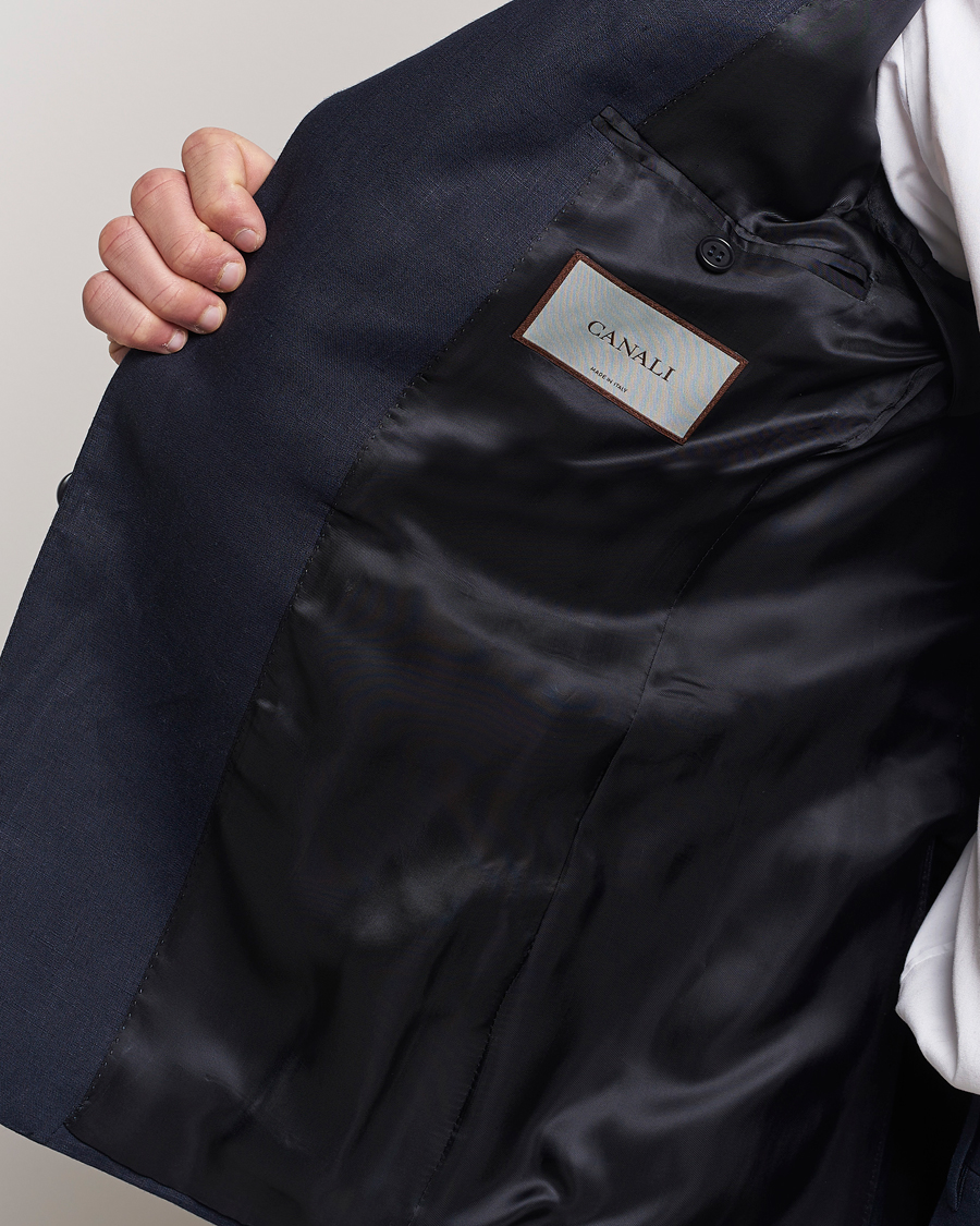 Herre | Jakkesæt | Canali | Capri Linen Suit Navy