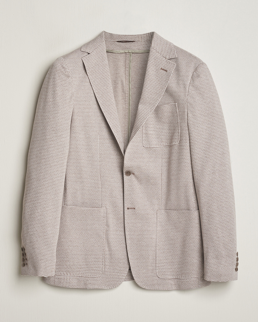 Herre | Blazere & jakker | Canali | Micro Check Jersey Blazer Light Beige