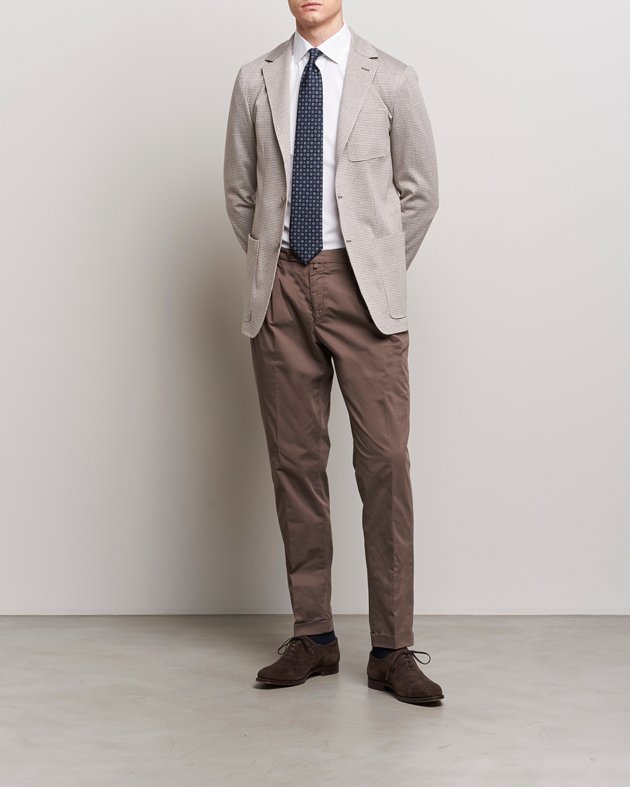 Herre | Blazere & jakker | Canali | Micro Check Jersey Blazer Light Beige