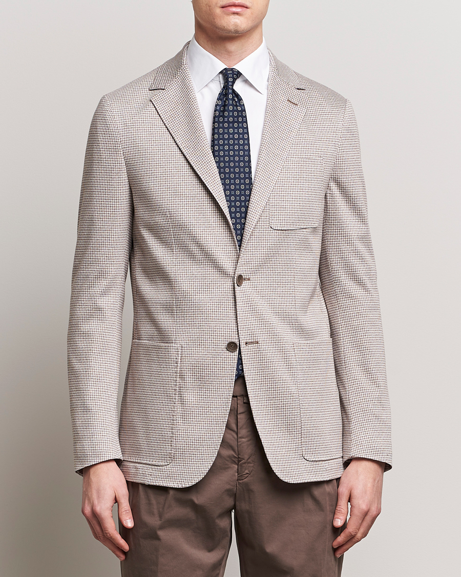 Herre |  | Canali | Micro Check Jersey Blazer Light Beige