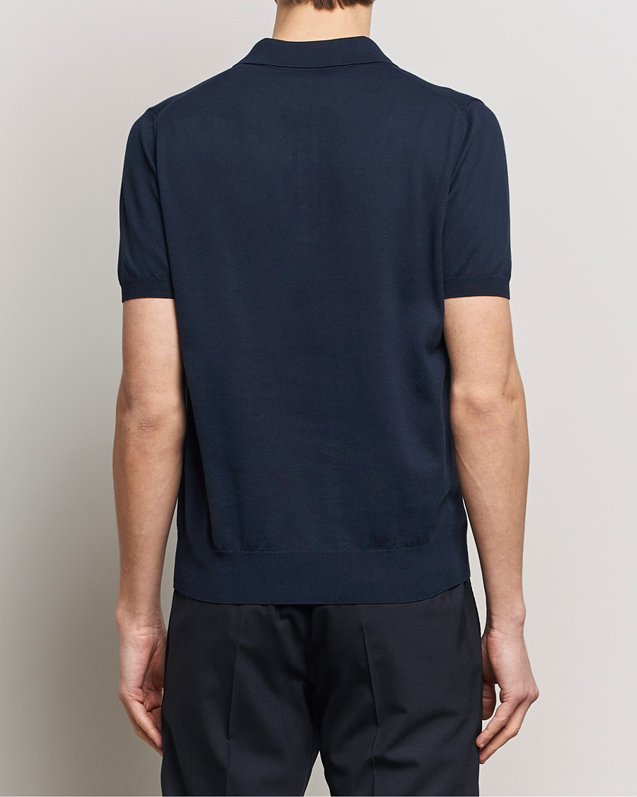 Herre | Polotrøjer | Canali | Cotton Short Sleeve Polo Navy