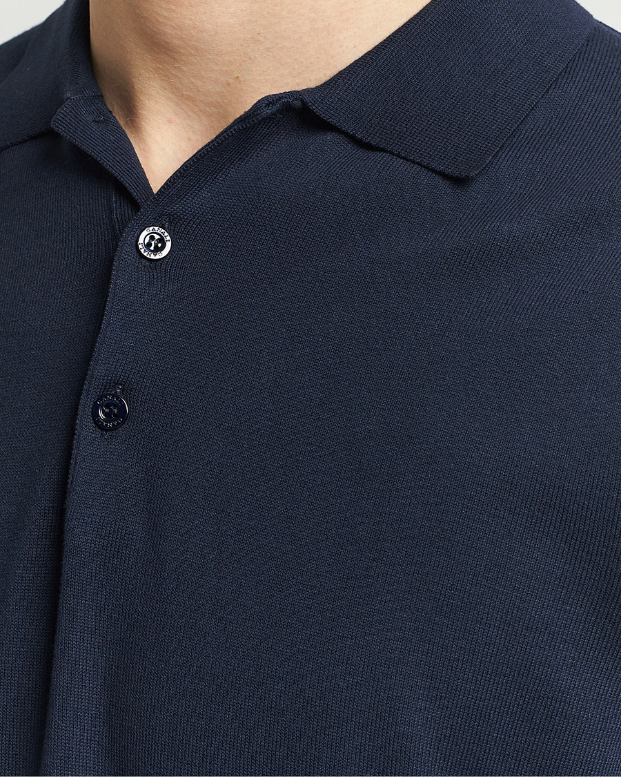 Herre | Polotrøjer | Canali | Cotton Short Sleeve Polo Navy
