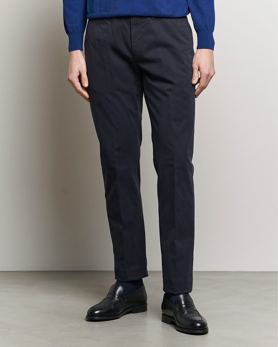 Herre | Business & Beyond | Canali | Cotton Stretch Chinos Navy