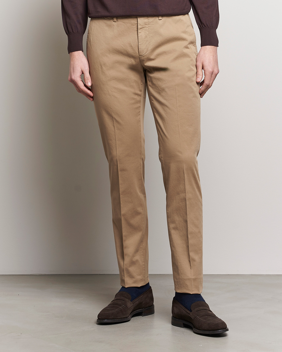 Herre | Business & Beyond | Canali | Cotton Stretch Chinos Beige