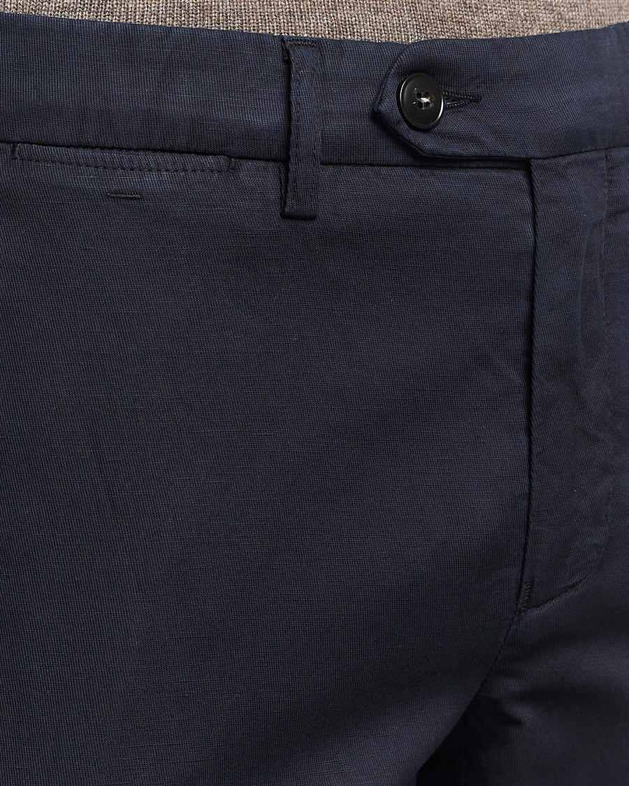 Herre | Bukser | Canali | Cotton/Linen Trousers Navy
