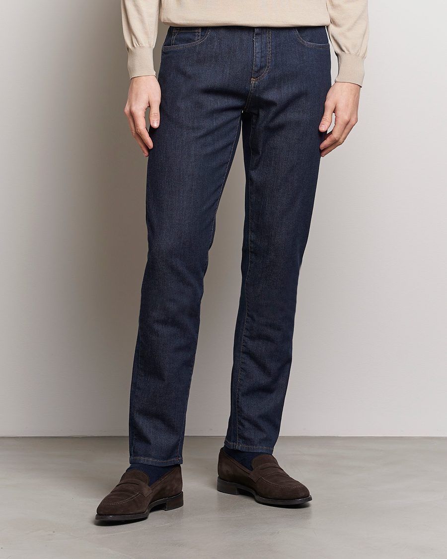 Herre | Tøj | Canali | Slim Fit 5-Pocket Jeans Dark Indigo