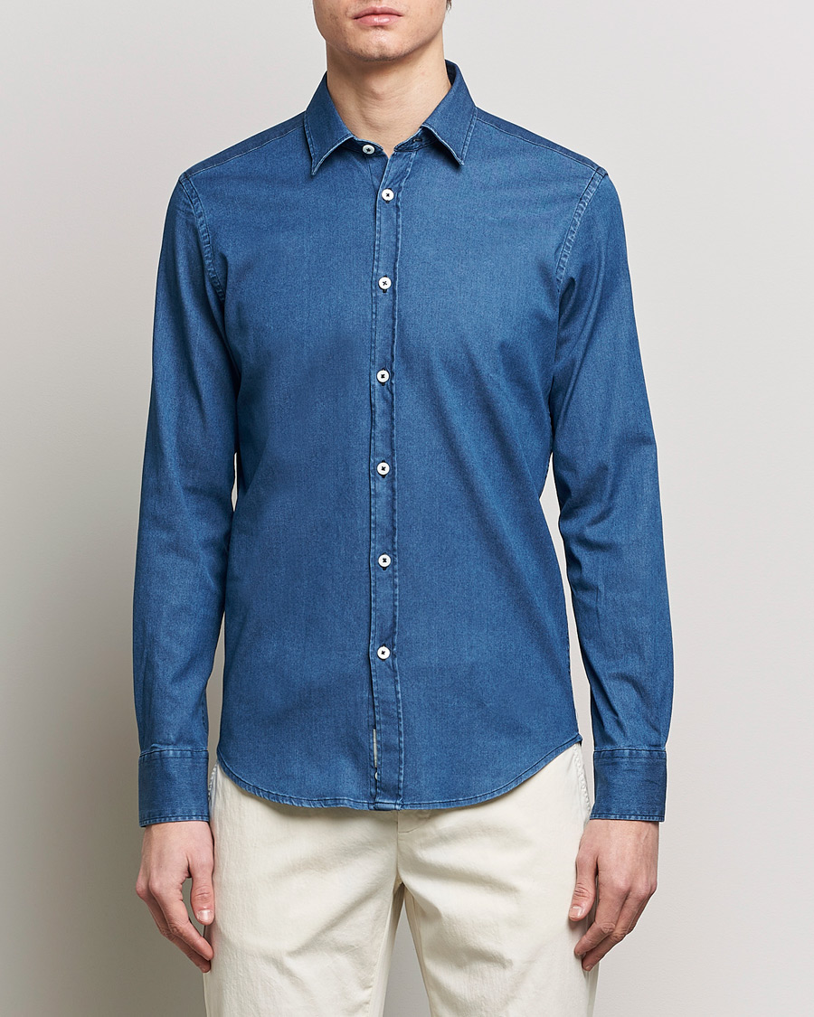 Herre | Denimskjorter | Canali | Slim Fit Denim Shirt Medium Washed