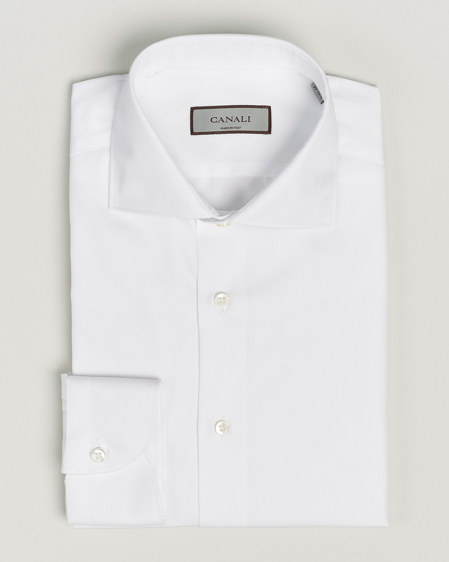 Herre |  | Canali | Slim Fit Cotton Shirt White