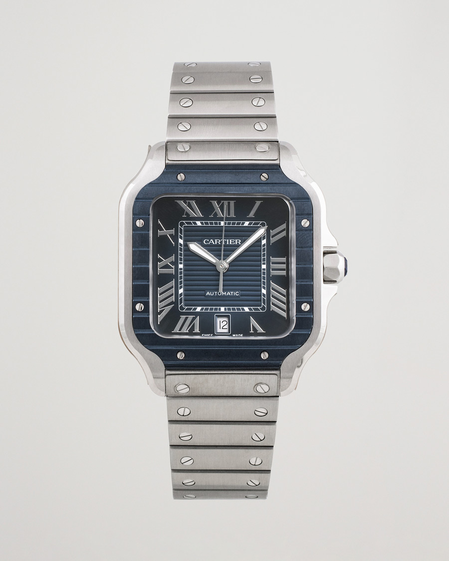 Herre | Cartier Pre-Owned Santos De Cartier Steel WSSA0048 Silver | Cartier Pre-Owned | Santos De Cartier Steel WSSA0048 Silver