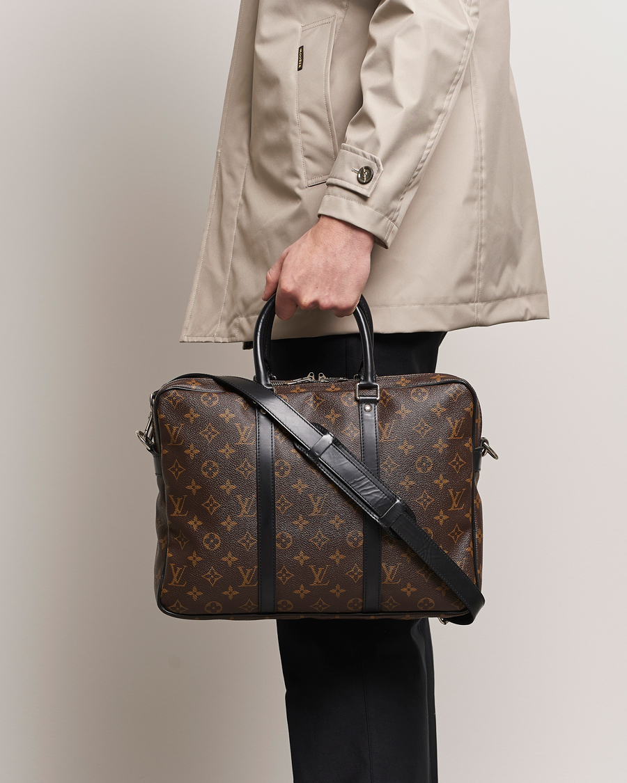Herre | Louis Vuitton Pre-Owned Porte-Documents Voyage Briefcase Monogram Macassar | Louis Vuitton Pre-Owned | Porte-Documents Voyage Briefcase Monogram Macassar