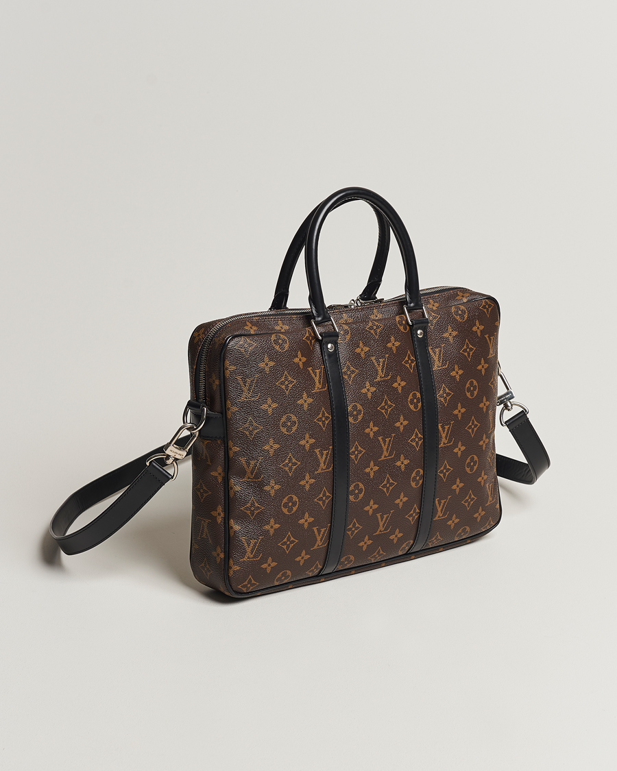 Herre | Louis Vuitton Pre-Owned Porte-Documents Voyage Briefcase Monogram Macassar | Louis Vuitton Pre-Owned | Porte-Documents Voyage Briefcase Monogram Macassar