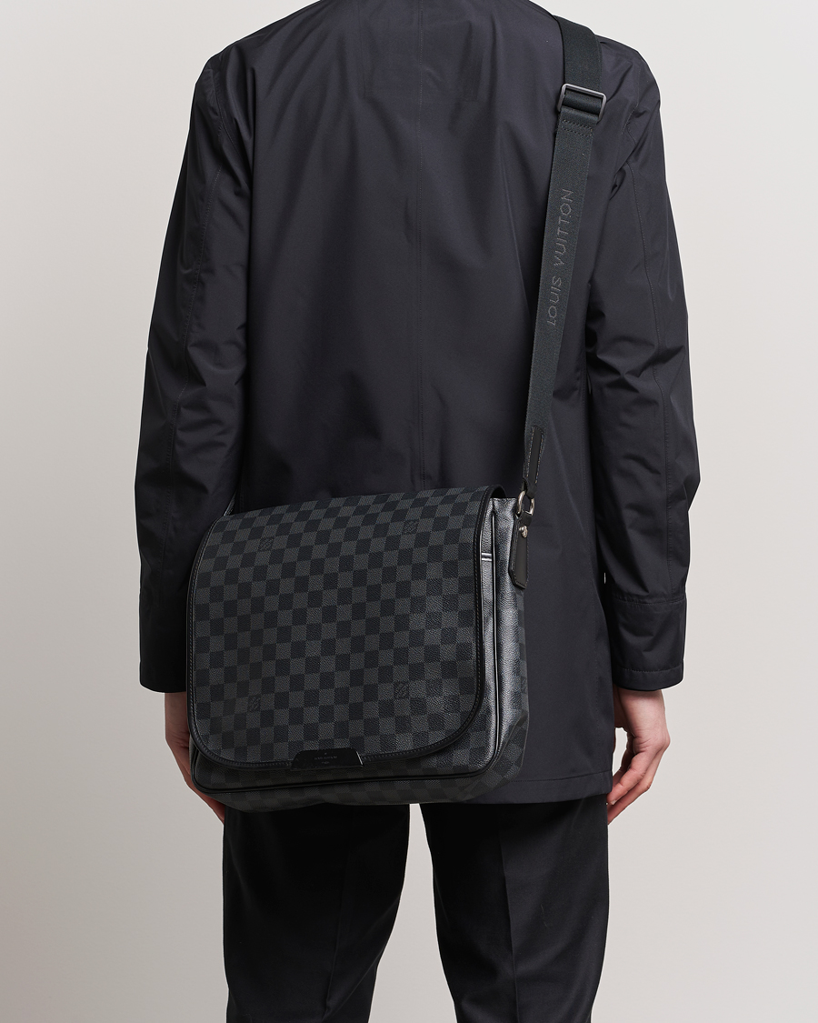 Herre | Louis Vuitton Pre-Owned Daniel MM Satchel Leather Bag Damier Graphite | Louis Vuitton Pre-Owned | Daniel MM Satchel Leather Bag Damier Graphite
