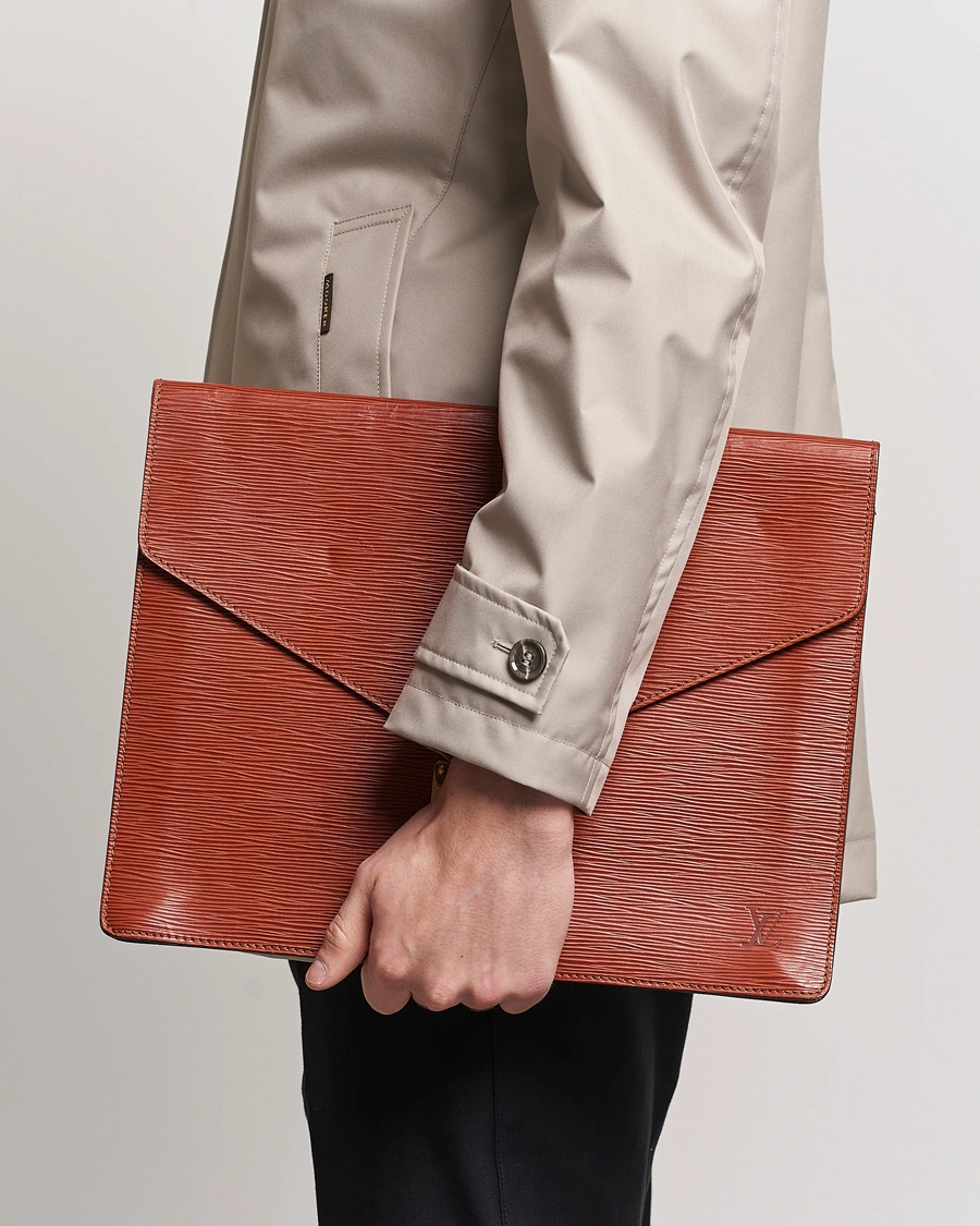 Men | Pre-Owned & Vintage Bags | Louis Vuitton Pre-Owned | Senateur Epi Leather Document Case Brown