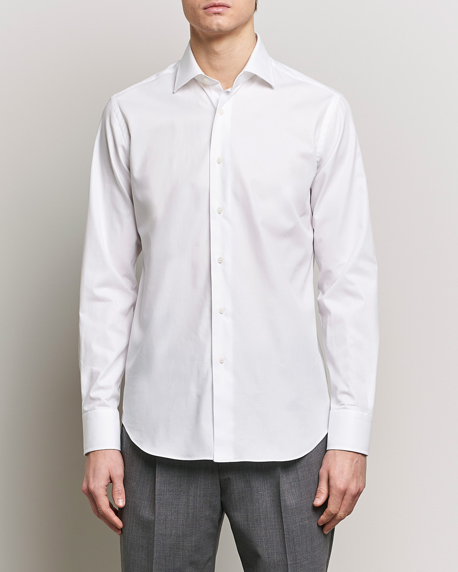 Herre | Formelle | Grigio | Cotton Twill Dress Shirt White
