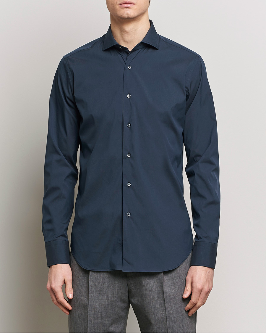 Herre | Skjorter | Grigio | Comfort Stretch Dress Shirt Navy