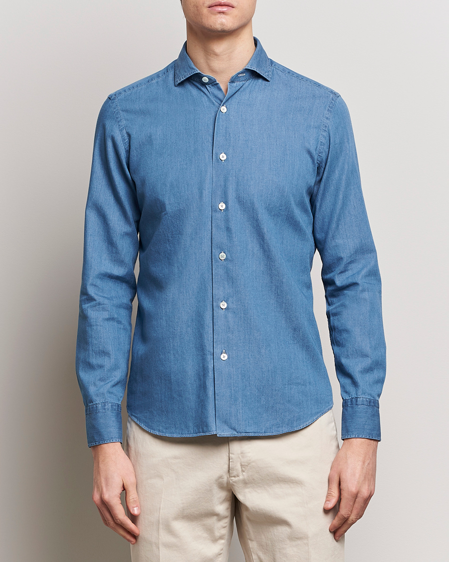 Herr | Grigio | Grigio | Denim Shirt Medium Blue