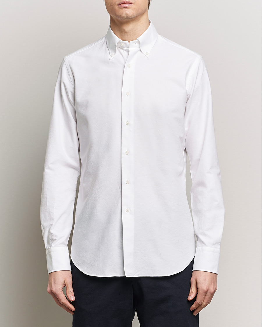 Herre | Grigio | Grigio | Oxford Button Down Shirt White