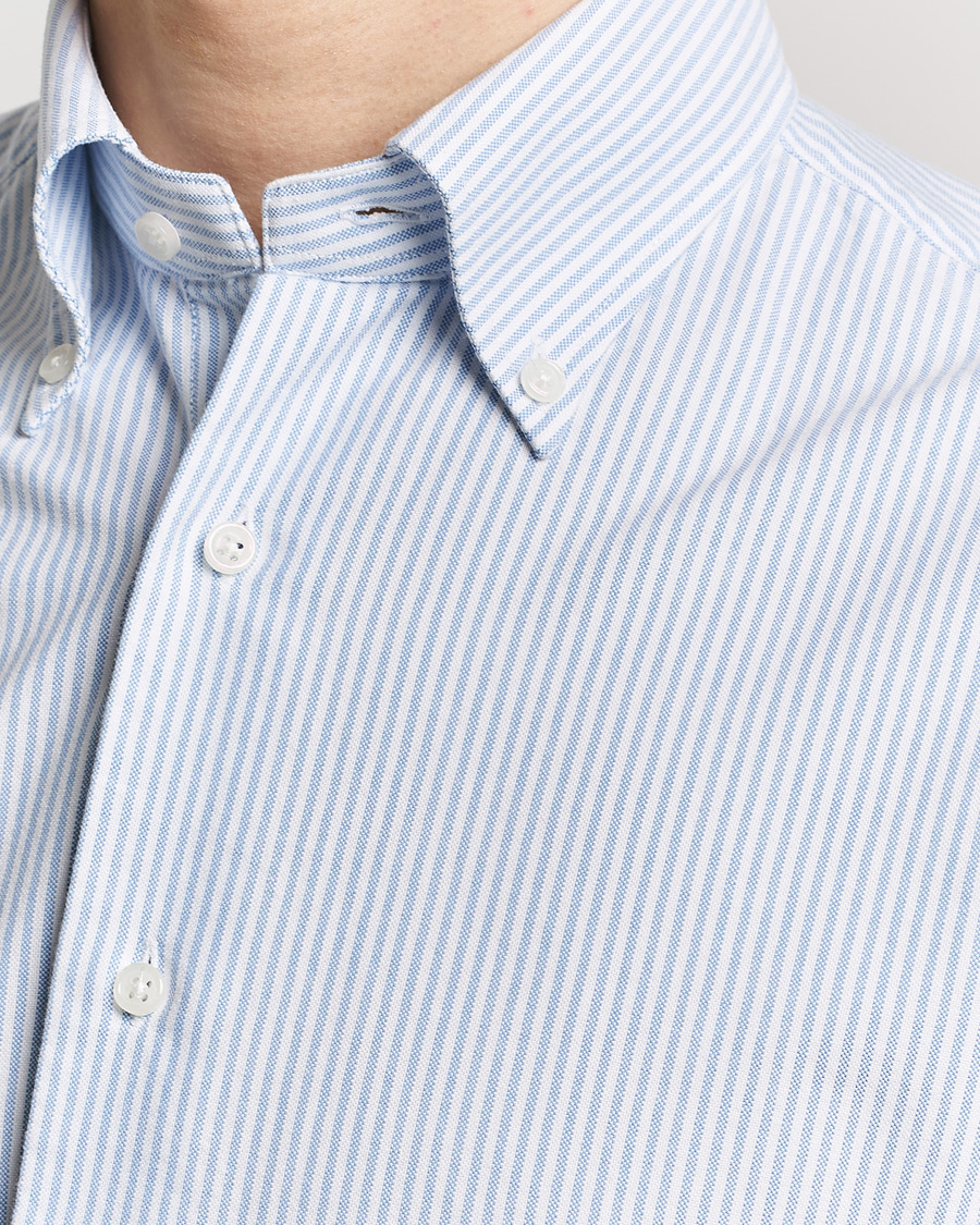 Herre | Skjorter | Grigio | Oxford Button Down Shirt Light Blue Stripe