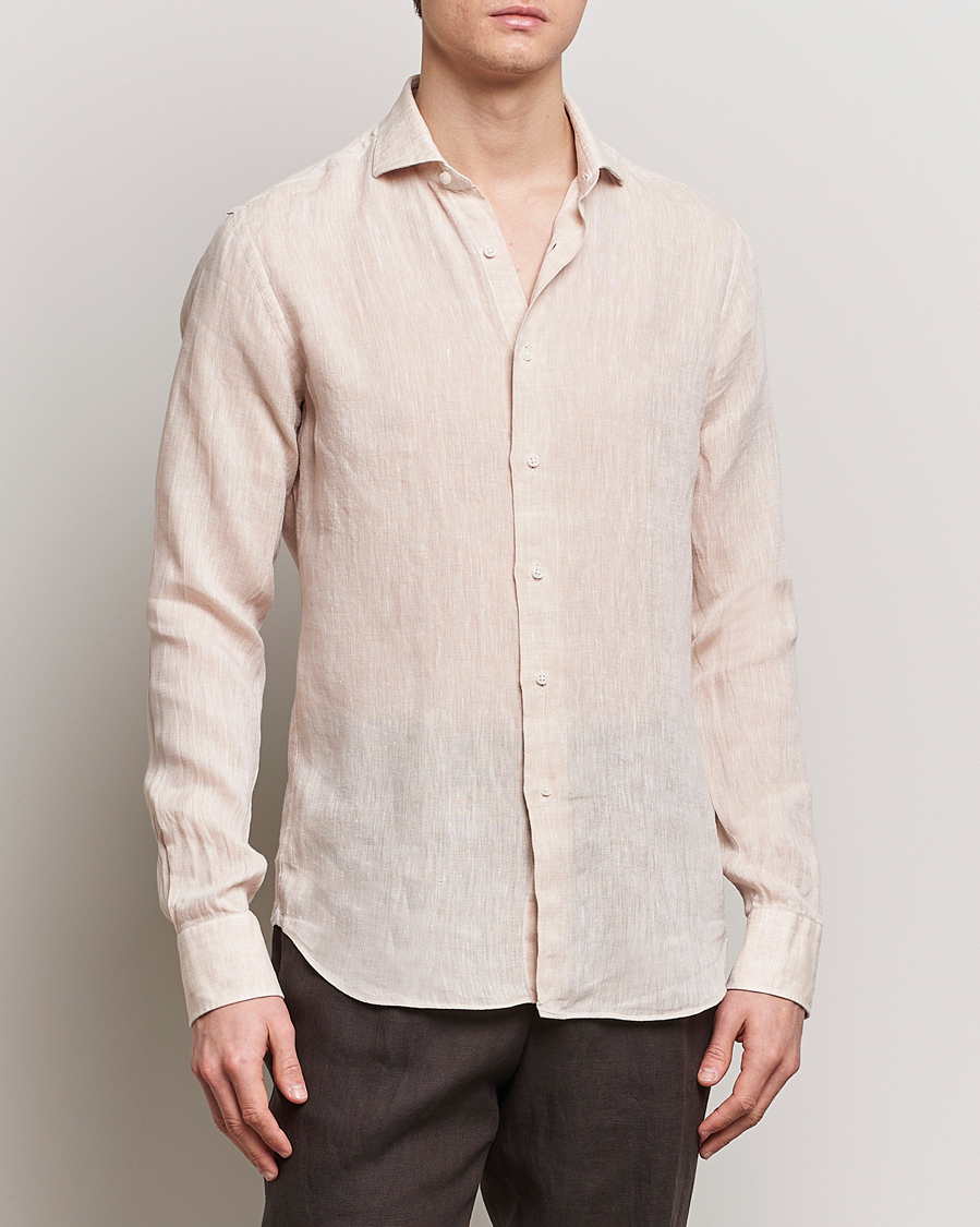 Herr | Grigio | Grigio | Linen Casual Shirt Beige