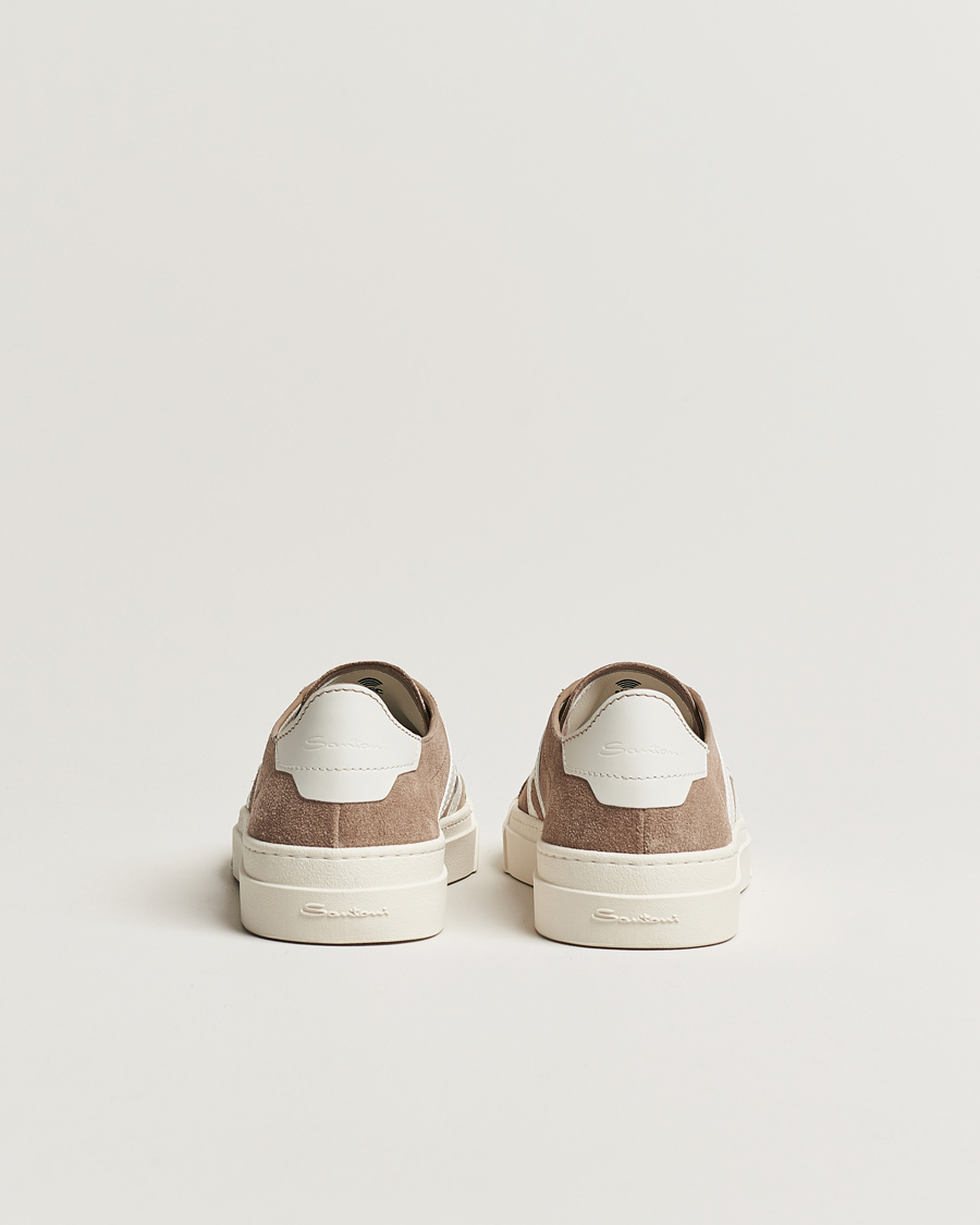Herre | Santoni Double Buckle Sneakers Grey Suede | Santoni | Double Buckle Sneakers Grey Suede