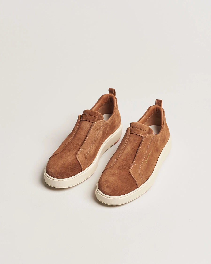 Herre | Afdelinger | Santoni | Cleanic No Lace Sneakers Brown Suede