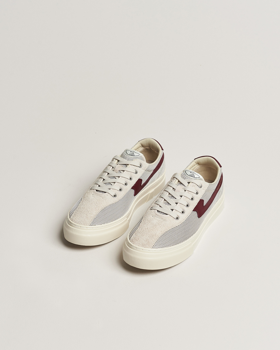 Herre | Stepney Workers Club | Stepney Workers Club | Dellow S-Strike Tennis Mesh Sneaker Ecru/Red