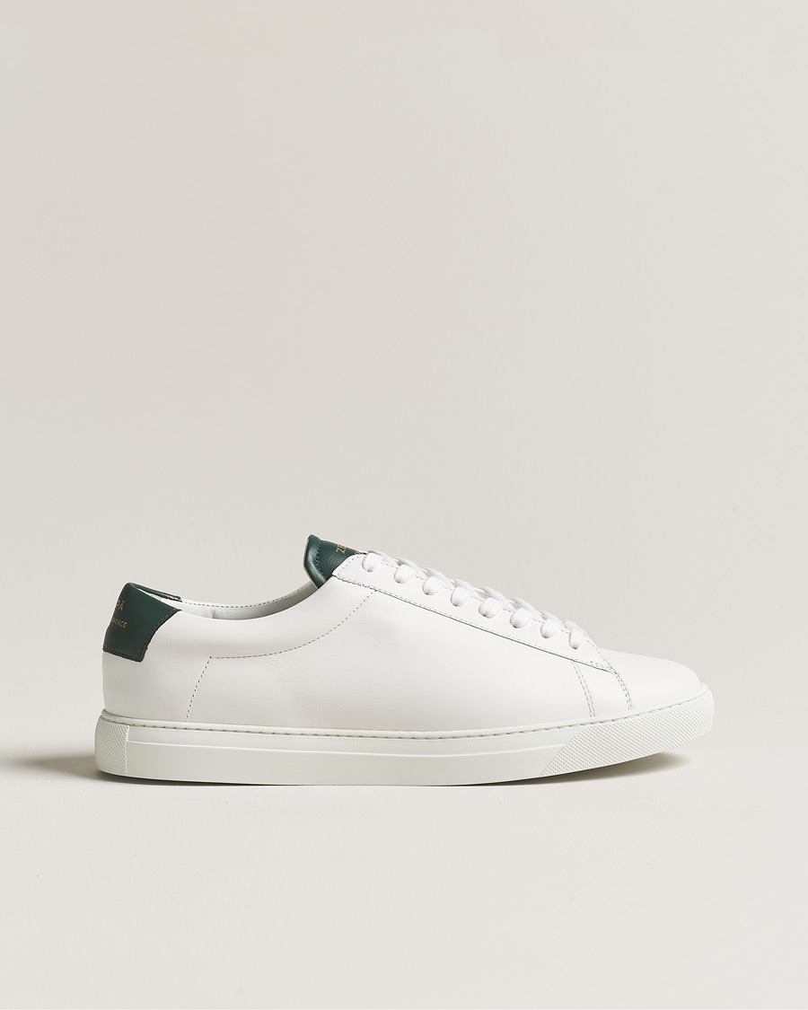 Herre | Zespà ZSP4 Nappa Leather Sneakers White/Dark Green | Zespà | ZSP4 Nappa Leather Sneakers White/Dark Green
