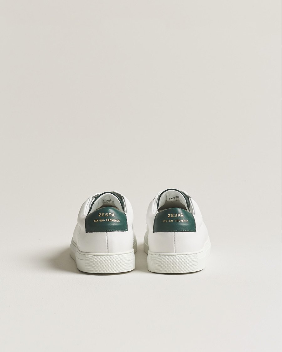 Herre | Zespà ZSP4 Nappa Leather Sneakers White/Dark Green | Zespà | ZSP4 Nappa Leather Sneakers White/Dark Green