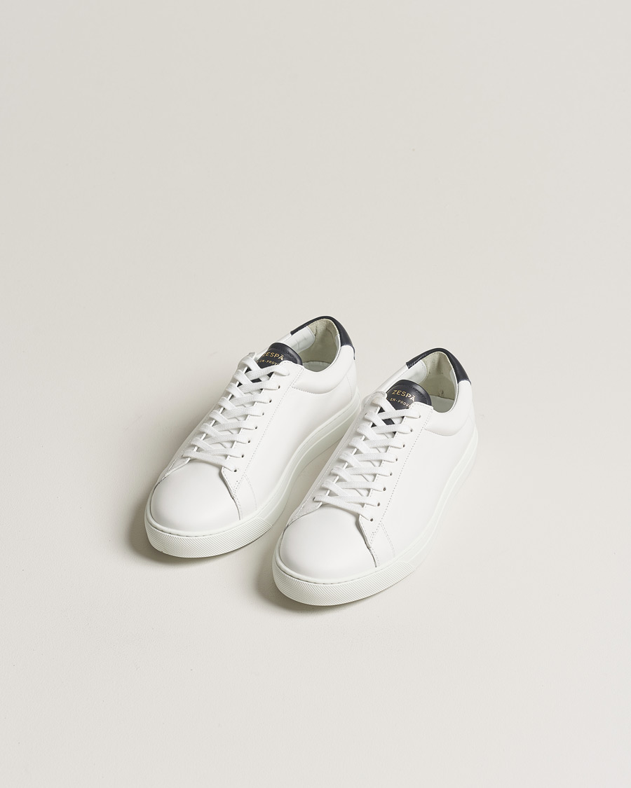 Herre | Sko | Zespà | ZSP4 Nappa Leather Sneakers White/Navy