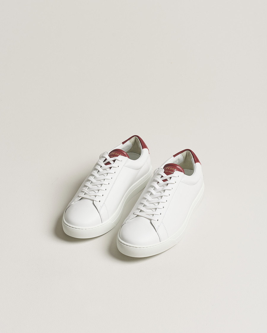 Herr |  | Zespà | ZSP4 Nappa Leather Sneakers White/Wine