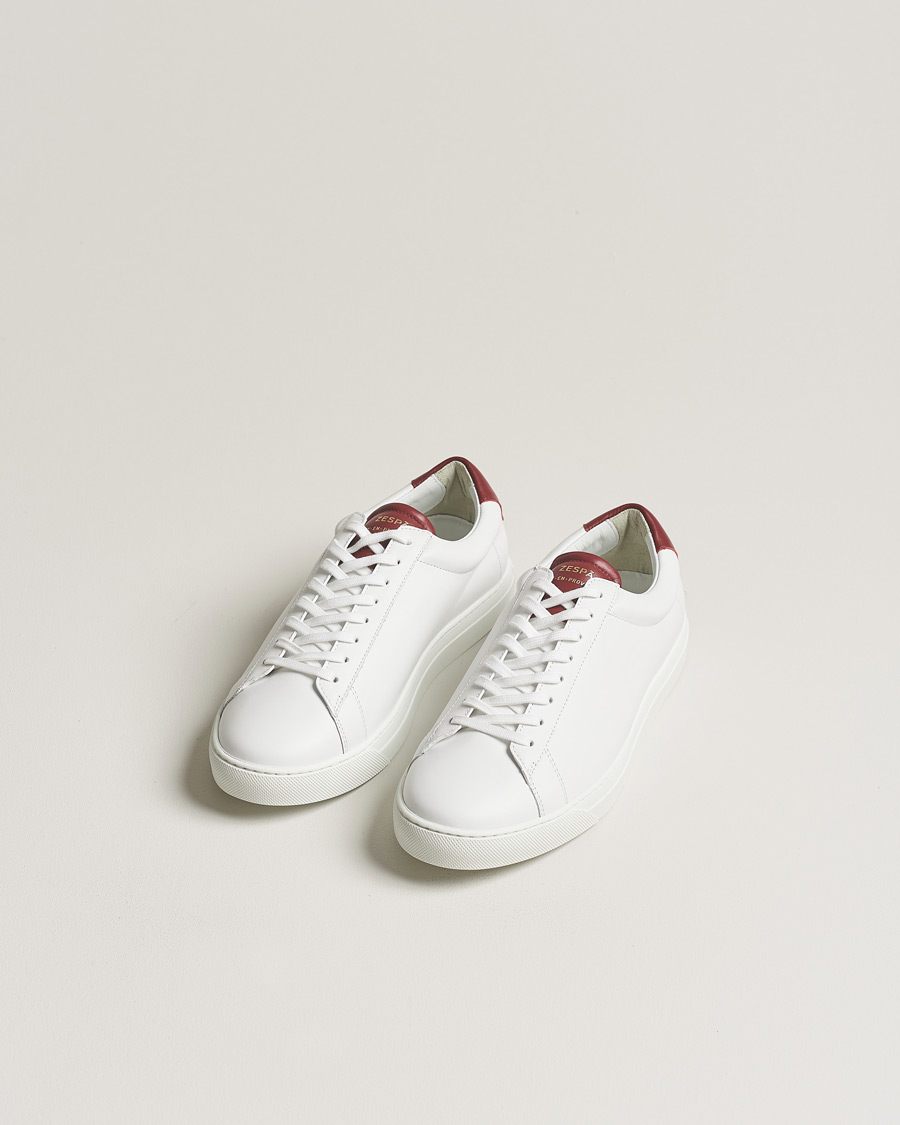 Herre | Afdelinger | Zespà | ZSP4 Nappa Leather Sneakers White/Wine