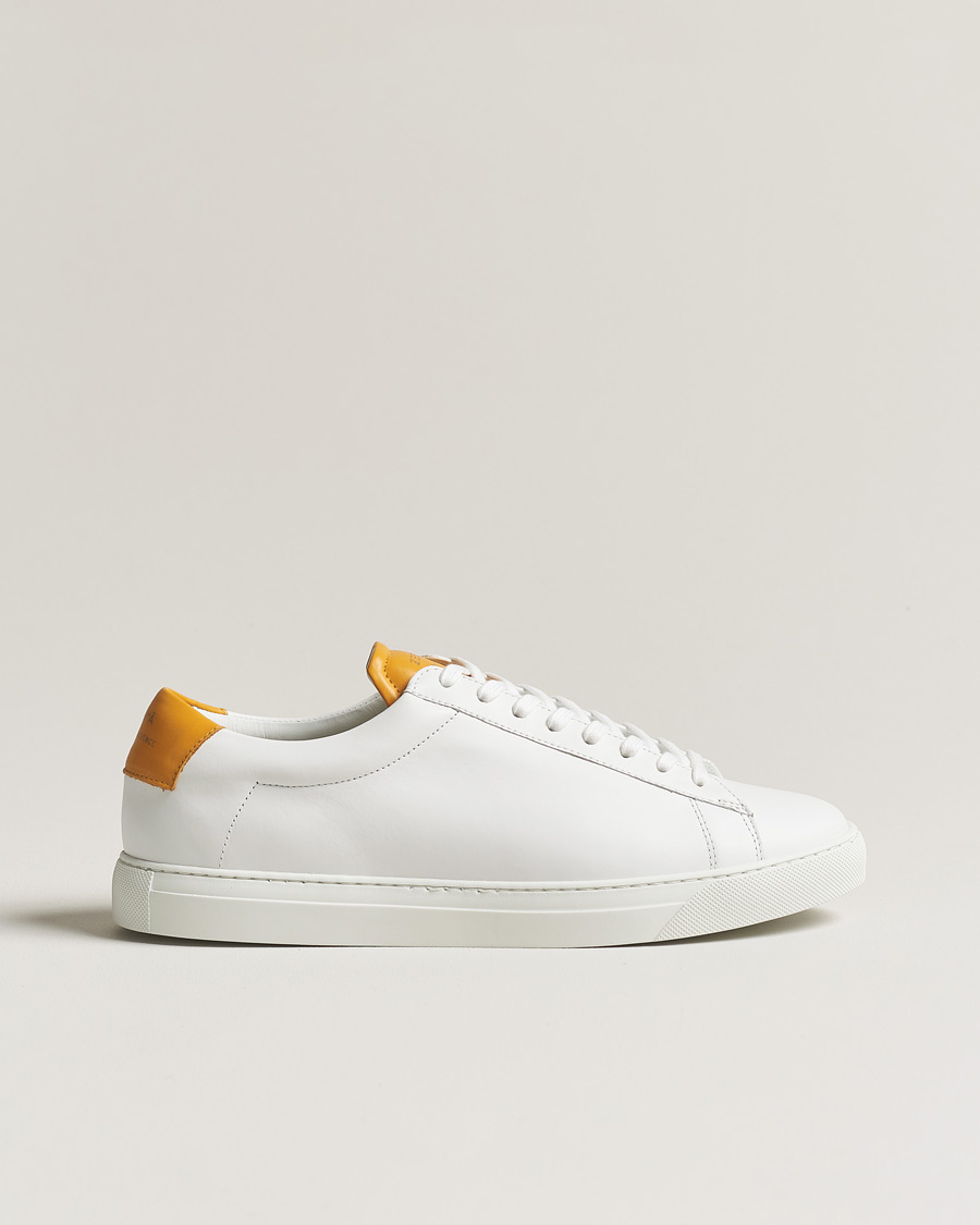 Herre | Zespà ZSP4 Nappa Leather Sneakers White/Yellow | Zespà | ZSP4 Nappa Leather Sneakers White/Yellow