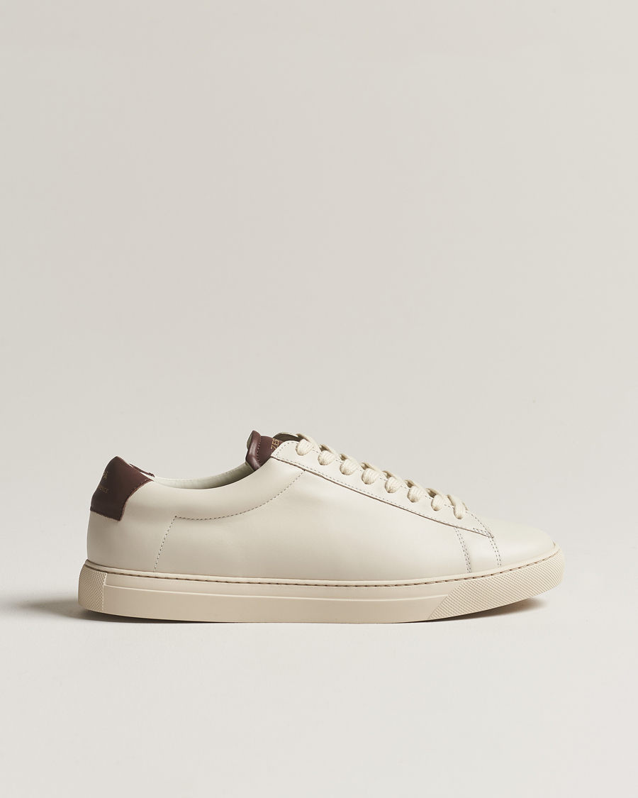 Herre | Zespà ZSP4 Nappa Leather Sneakers Off White/Brown | Zespà | ZSP4 Nappa Leather Sneakers Off White/Brown