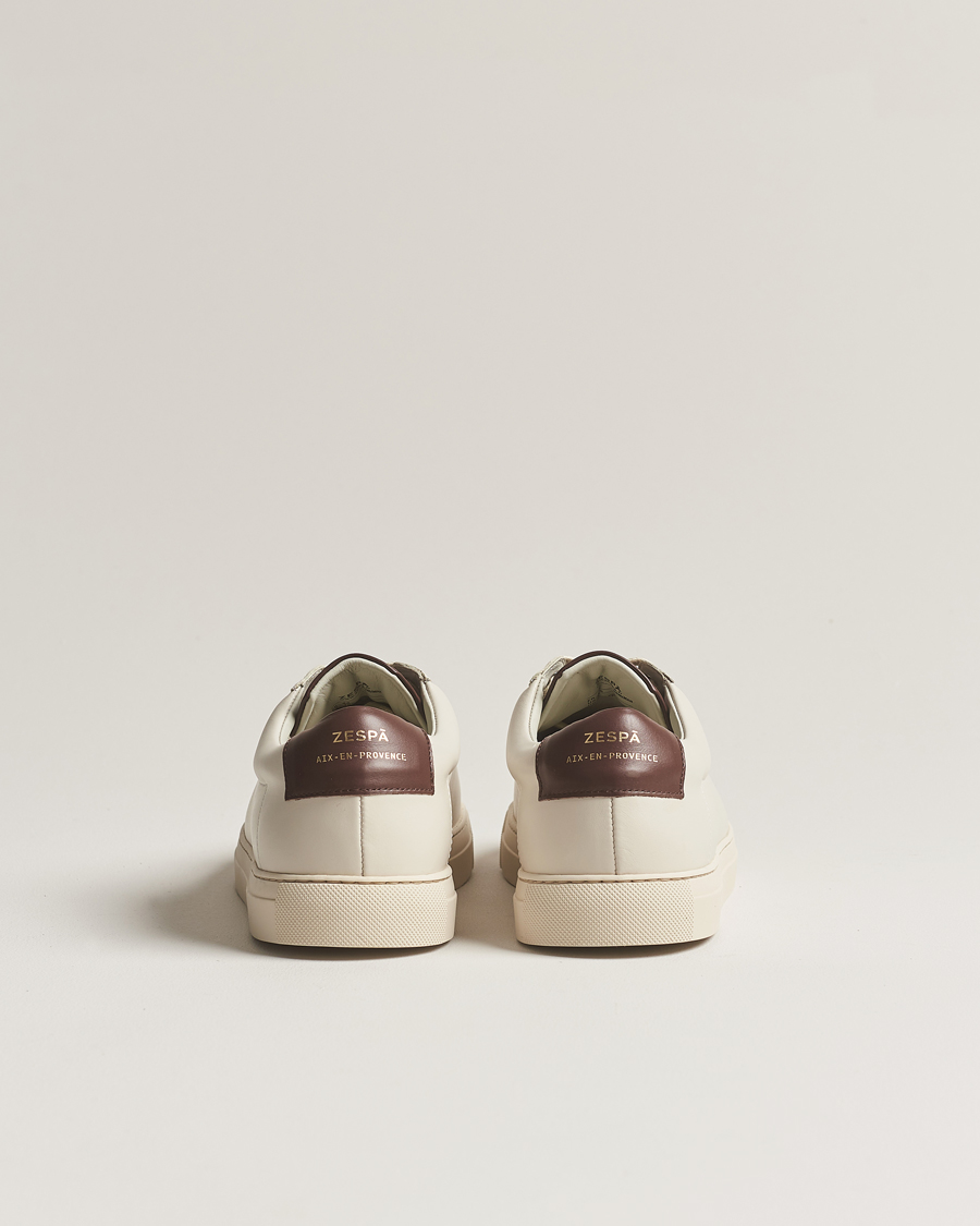 Herre | Zespà ZSP4 Nappa Leather Sneakers Off White/Brown | Zespà | ZSP4 Nappa Leather Sneakers Off White/Brown