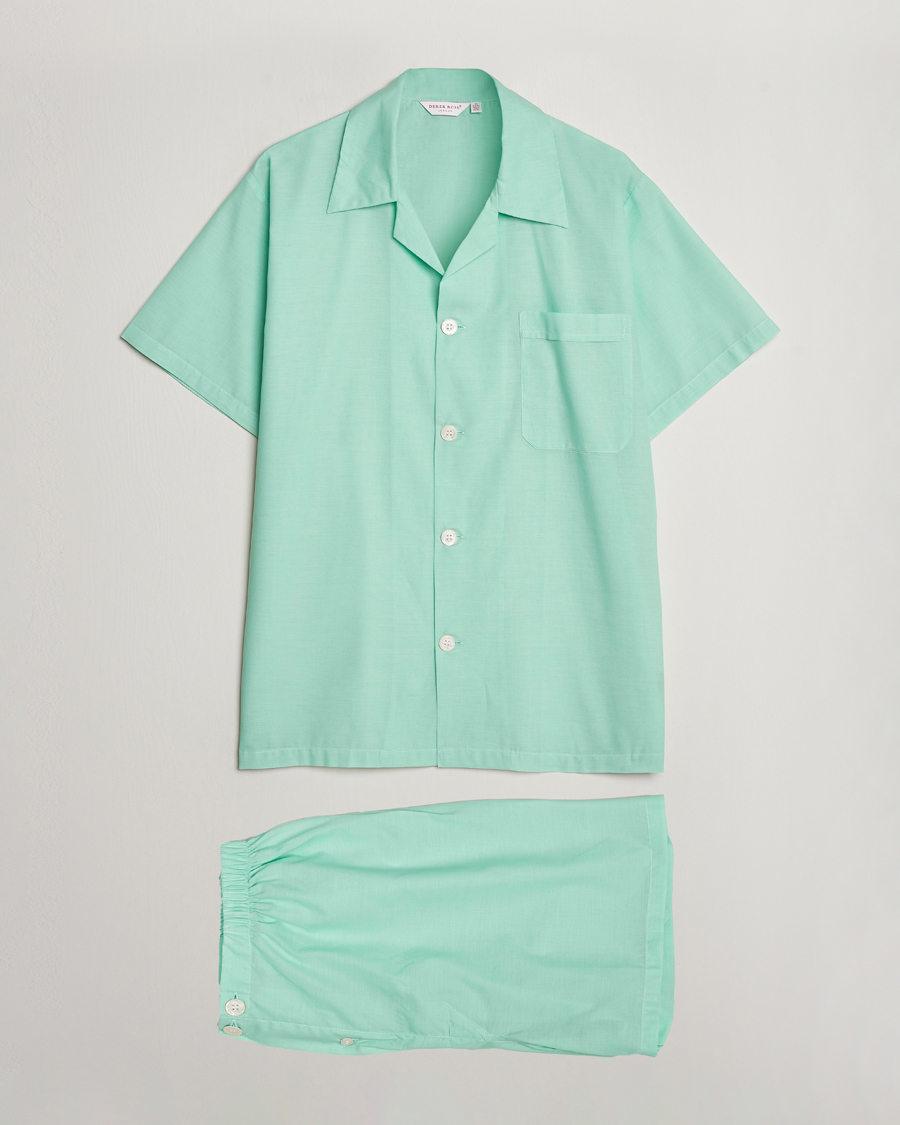 Herre | Pyjamas & Morgenkåber | Derek Rose | Shortie Cotton Pyjama Set Mint