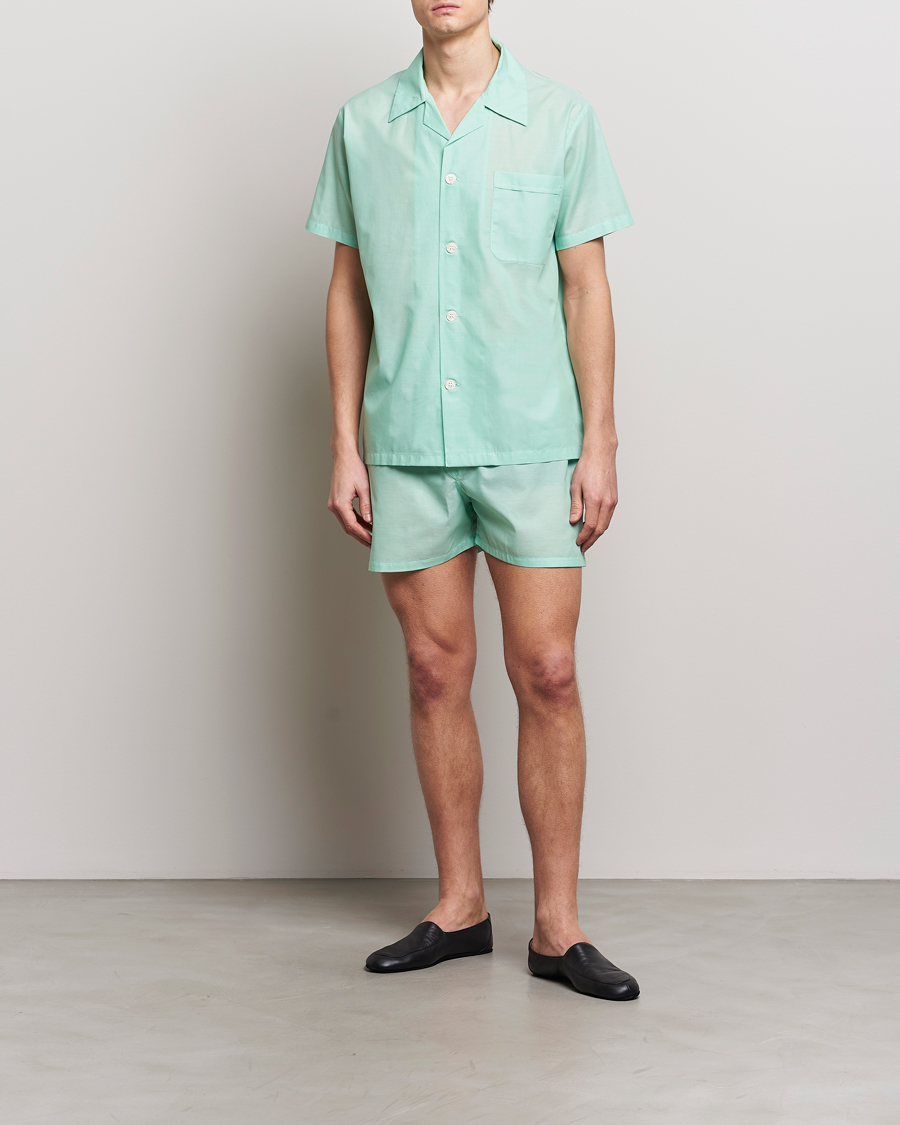 Herre | Pyjamas & Morgenkåber | Derek Rose | Shortie Cotton Pyjama Set Mint