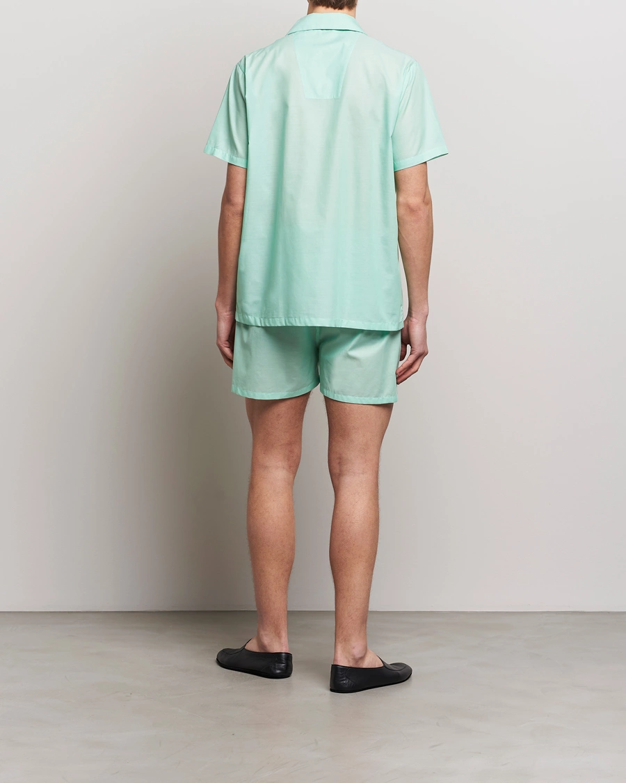 Herre | Loungewear | Derek Rose | Shortie Cotton Pyjama Set Mint