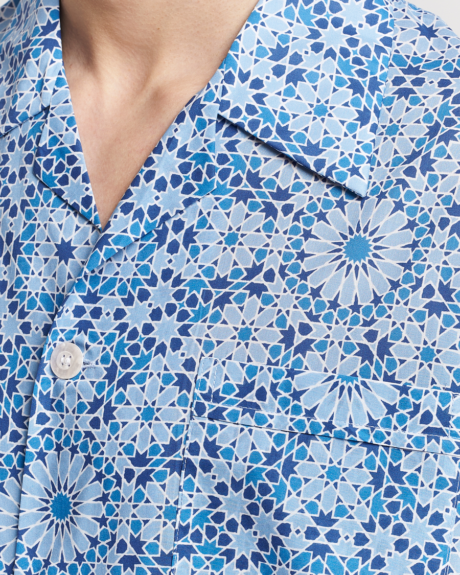 Herre | Pyjamas & Morgenkåber | Derek Rose | Shortie Printed Cotton Pyjama Set Blue