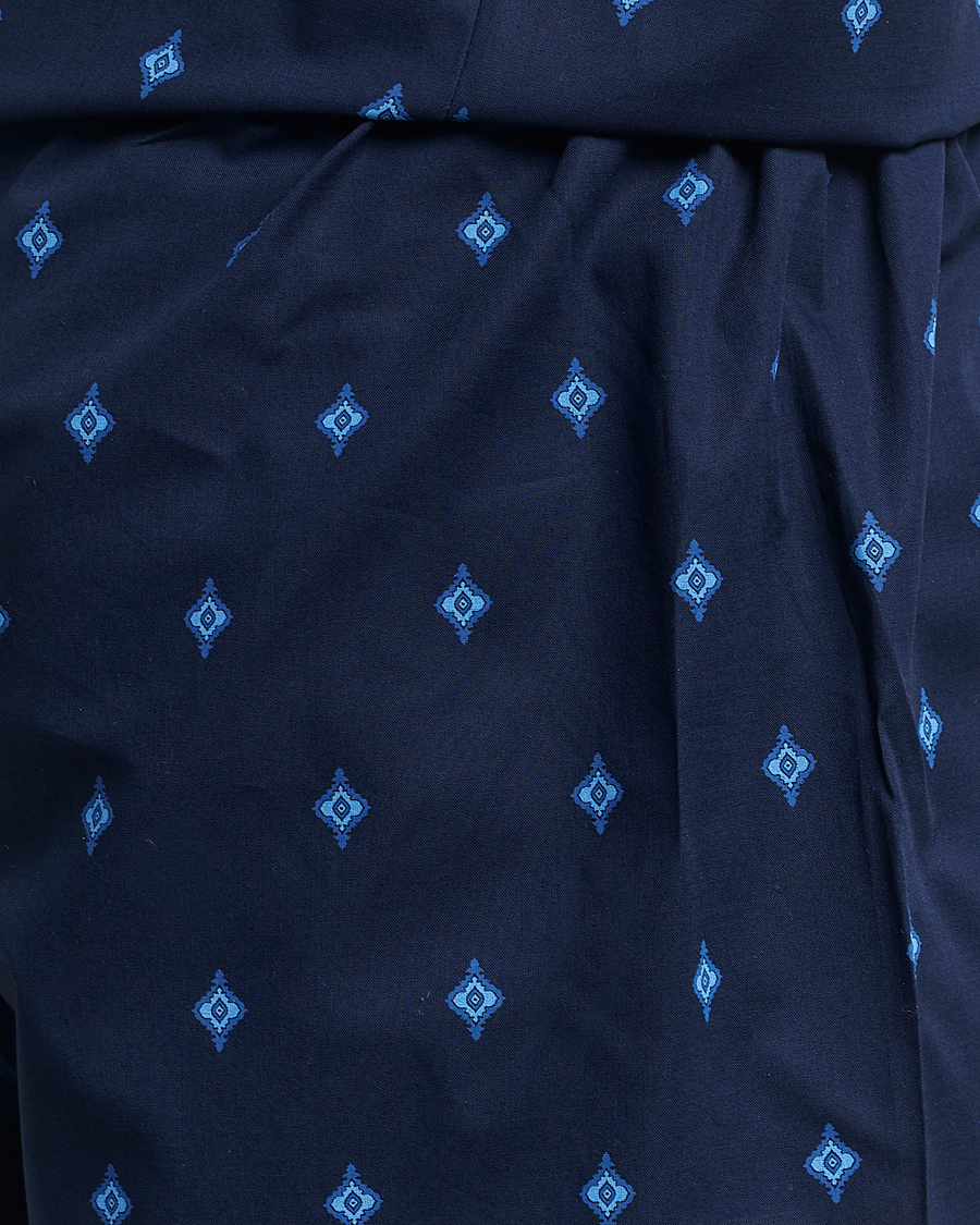Herre | Pyjamas & Morgenkåber | Derek Rose | Shortie Printed Cotton Pyjama Set Navy