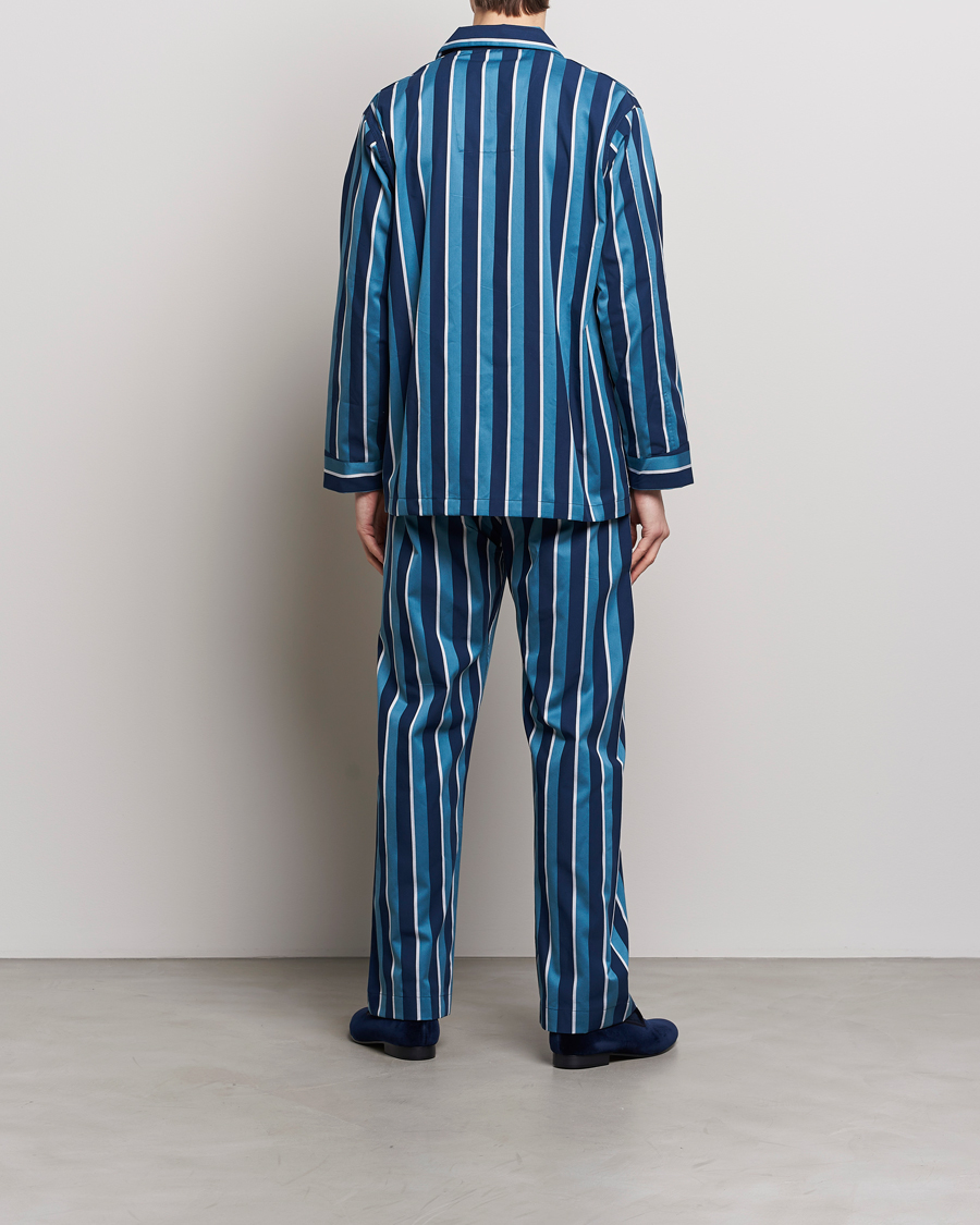 Herre | Best of British | Derek Rose | Cotton Striped Pyjama Set Teal