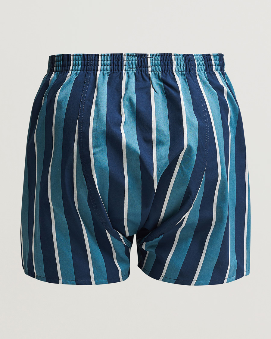 Herre | Tøj | Derek Rose | Classic Fit Woven Cotton Boxer Shorts Teal