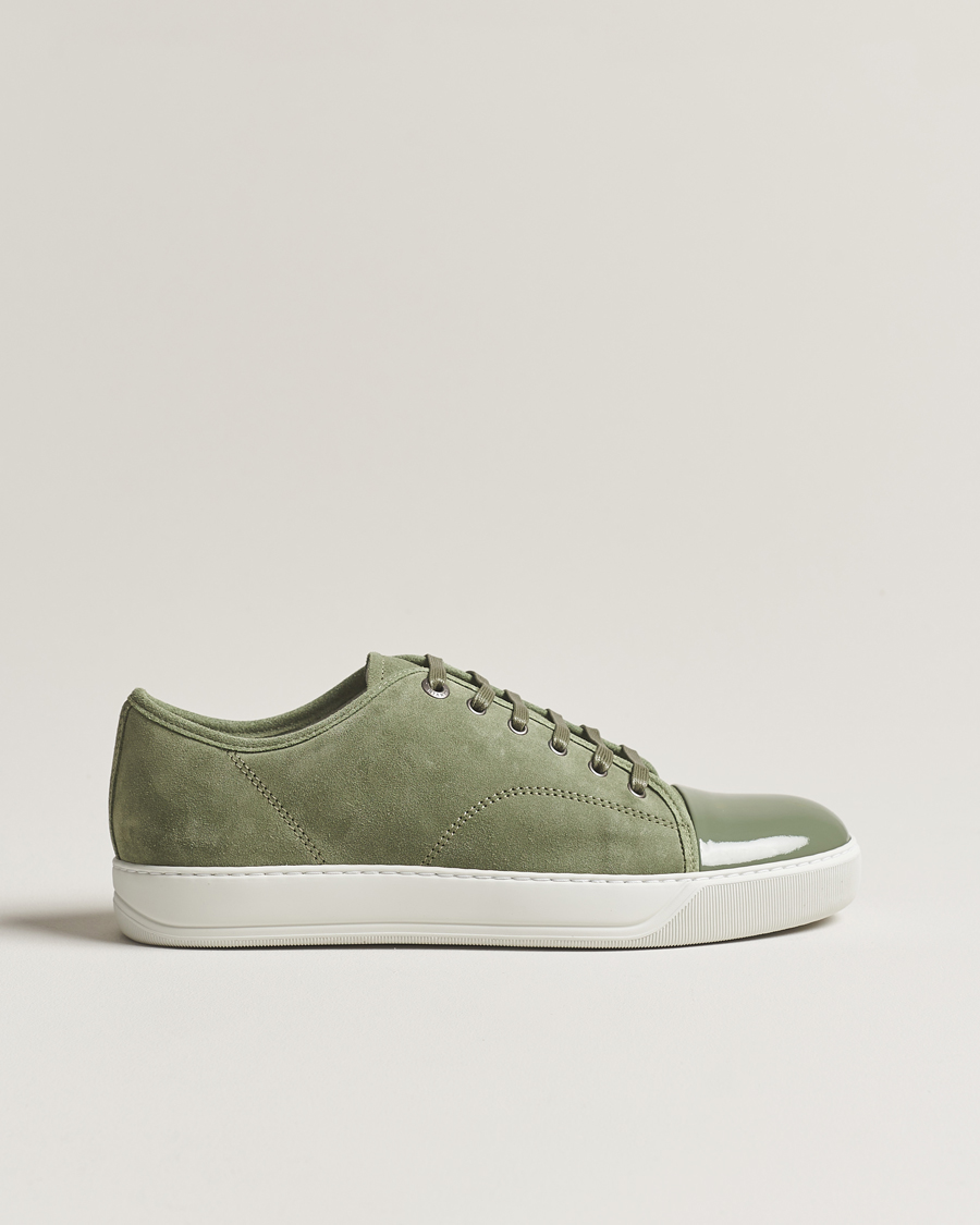 Herre | Lanvin Patent Cap Toe Sneaker Green | Lanvin | Patent Cap Toe Sneaker Green