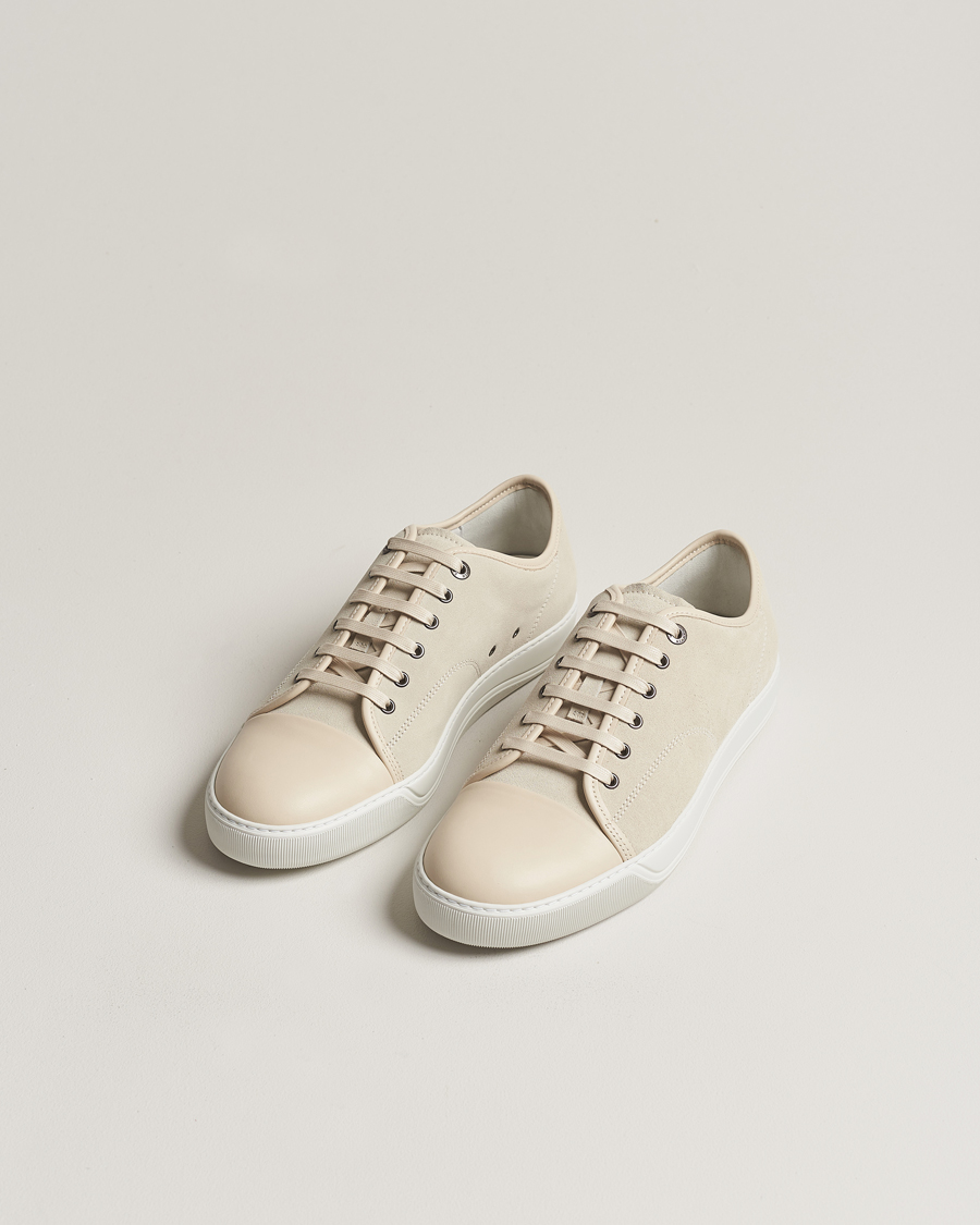 Herre | Sko i ruskind | Lanvin | Nappa Cap Toe Sneaker Vanille